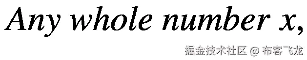 Any\  whole\ number\ x,