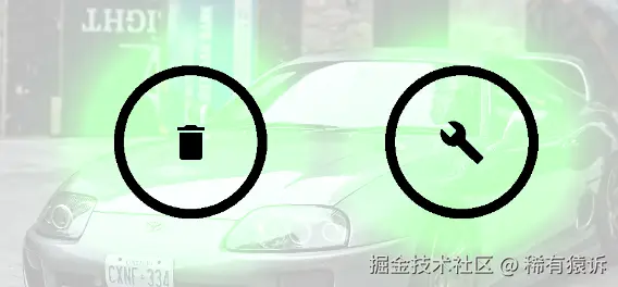 绿色背景圆形按钮示例。