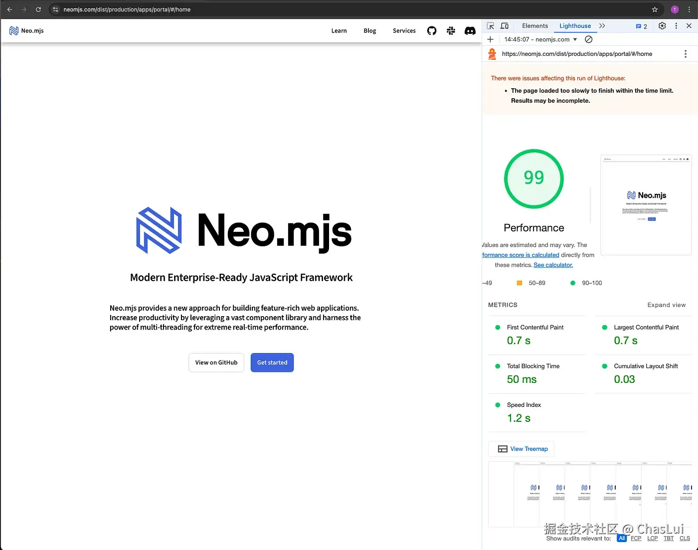 Neo.mjs landing page