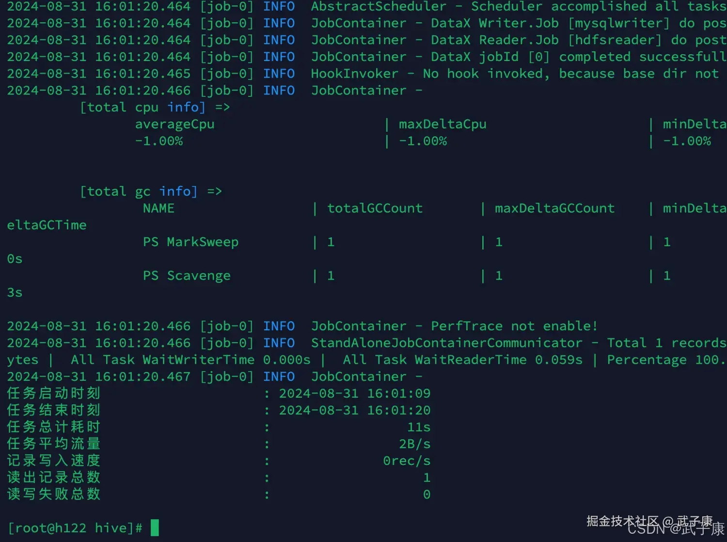 离线数仓 DataX 任务执行