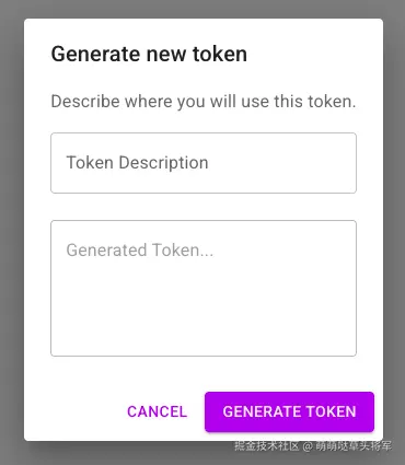 创建 token