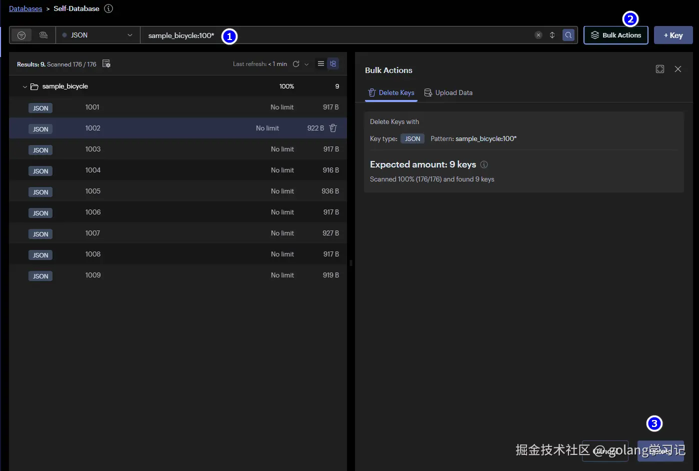 Delete by bulk-selecting