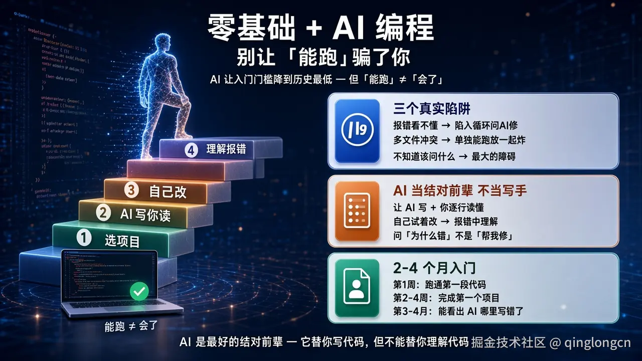 零基础 + AI 编程：别让「能跑」骗了你