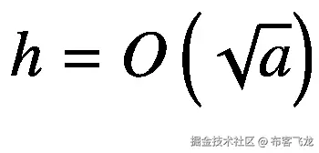 h=O\left(\sqrt{a}\right)
