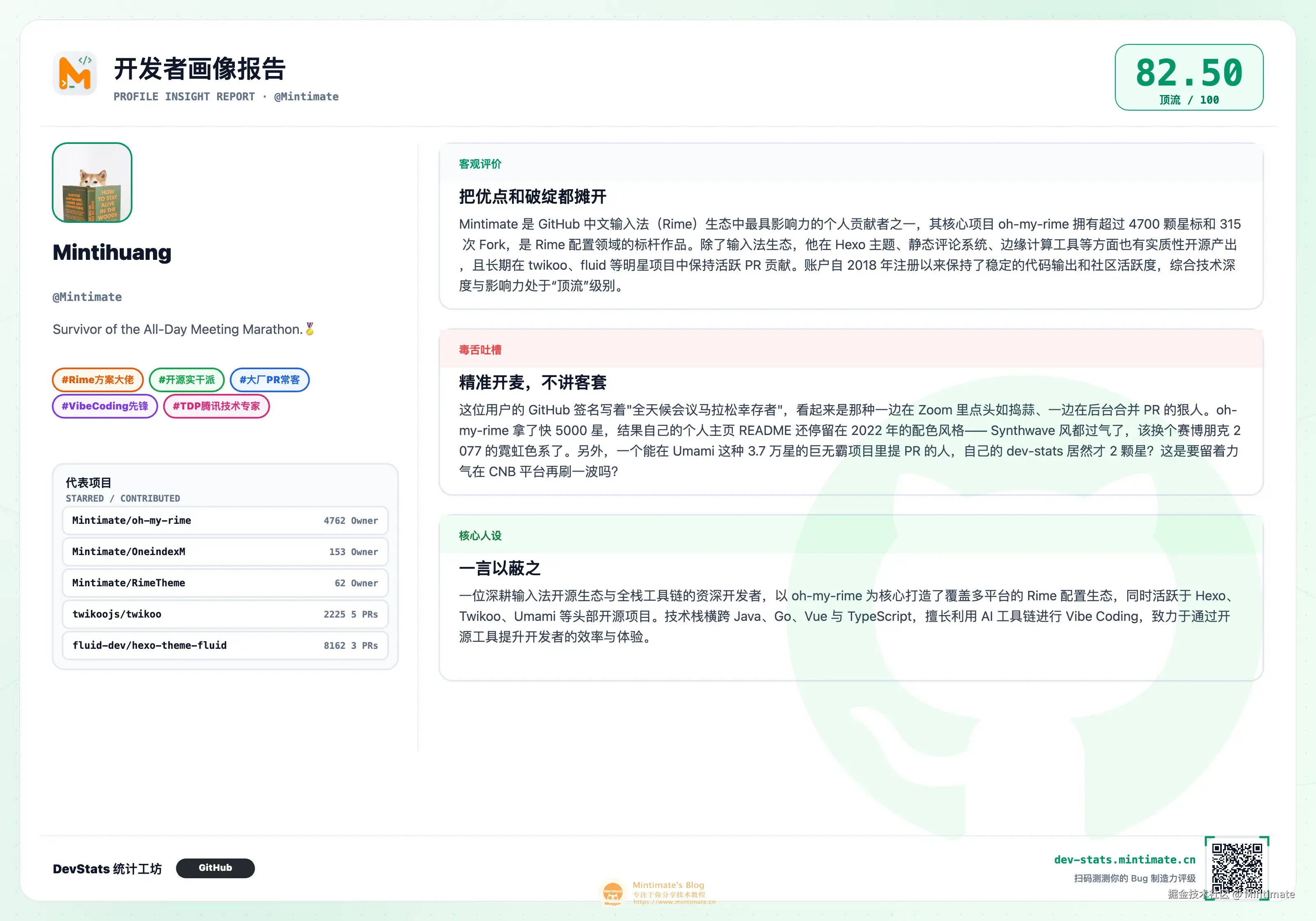 最后的开发者画像页