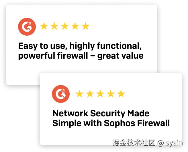 G2 reviews for Sophos Firewall