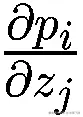 \frac{\partial {p}_i}{\partial {z}_j}