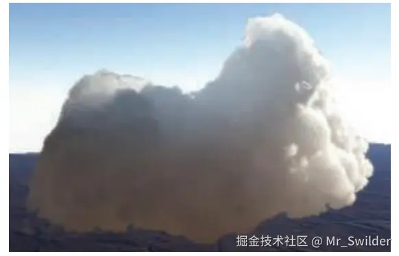 图14.28：使用网格和超纹理进行渲染的云。 [184]