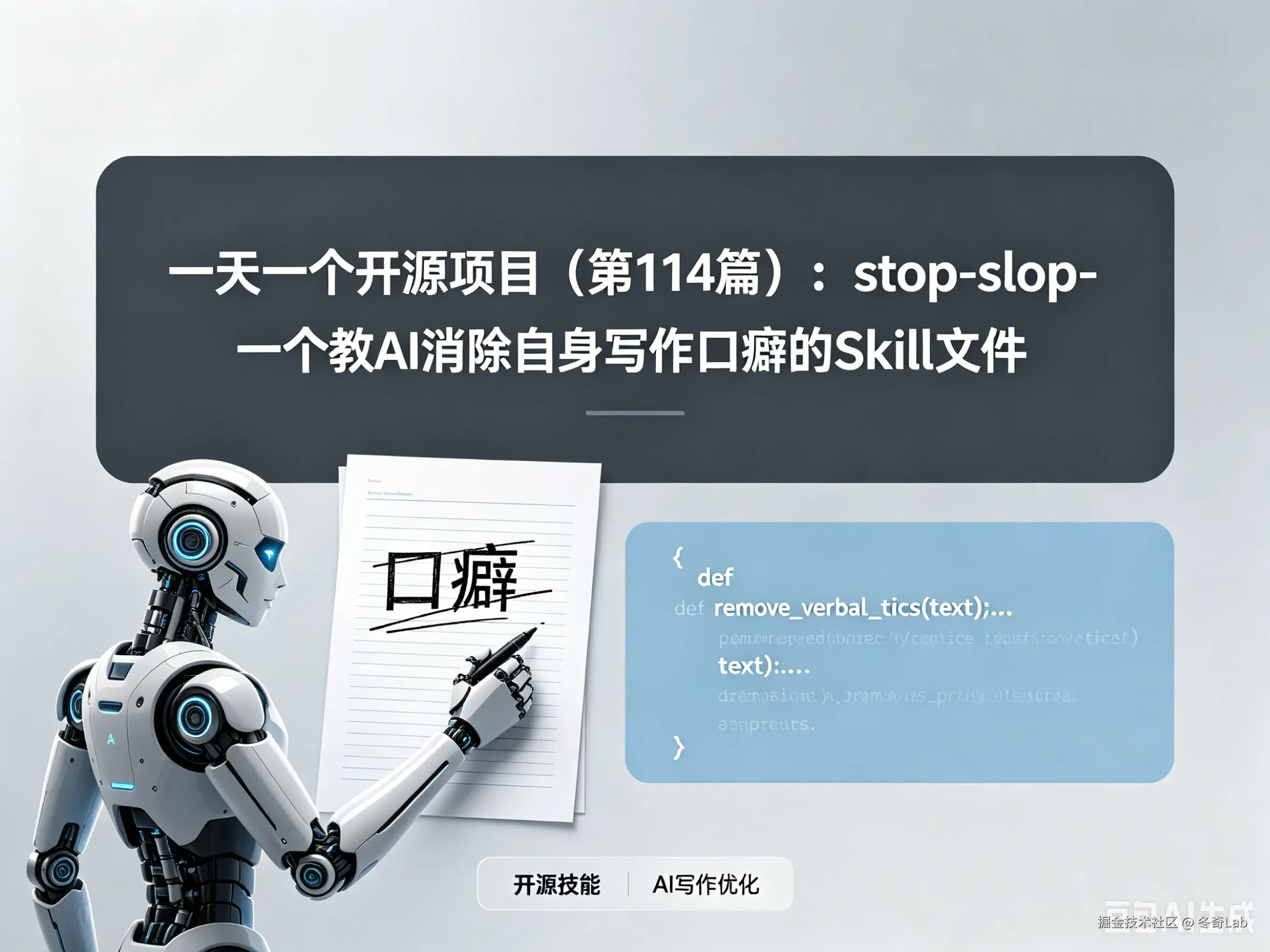一天一个开源项目（第114篇）：stop-slop - 一个教 AI 消除自身写作口癖的 Skill 文件
