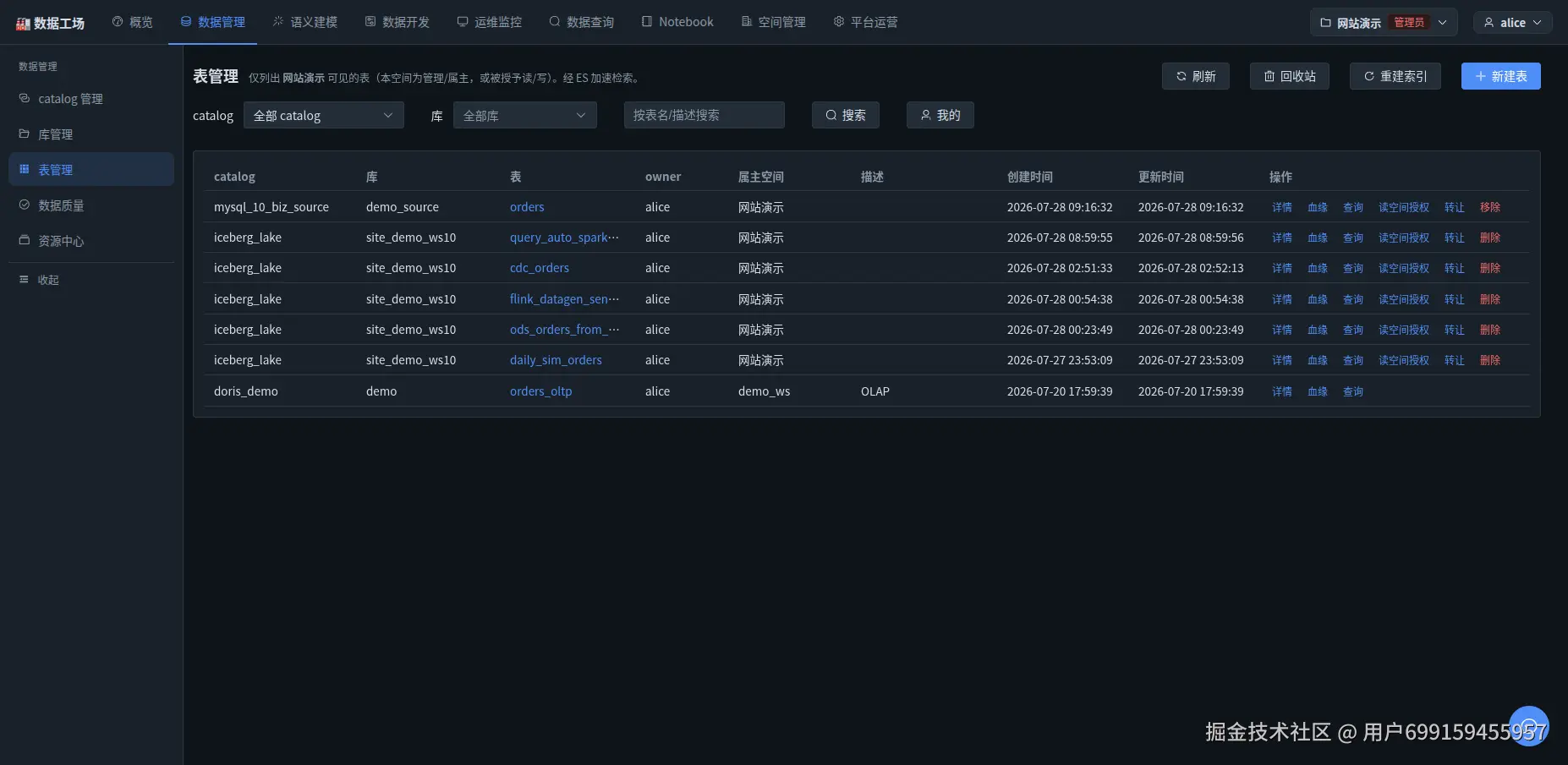 表管理:全部表统一纳管,新表自动进入维护清单