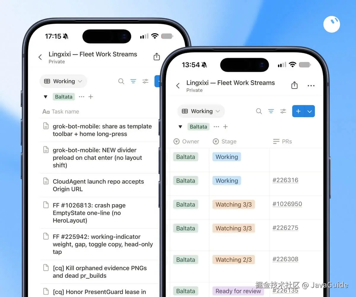 工程 Bot 共同维护的 Notion 任务看板