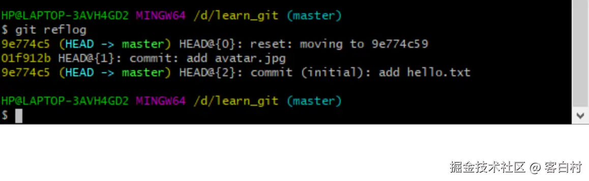 查看已经删除的提交记录