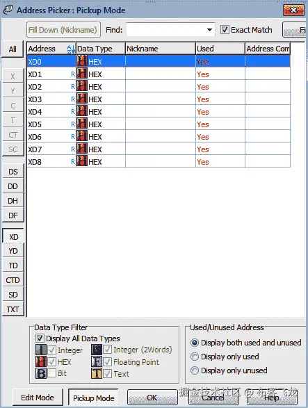 图 8.25 – XD 地址选择