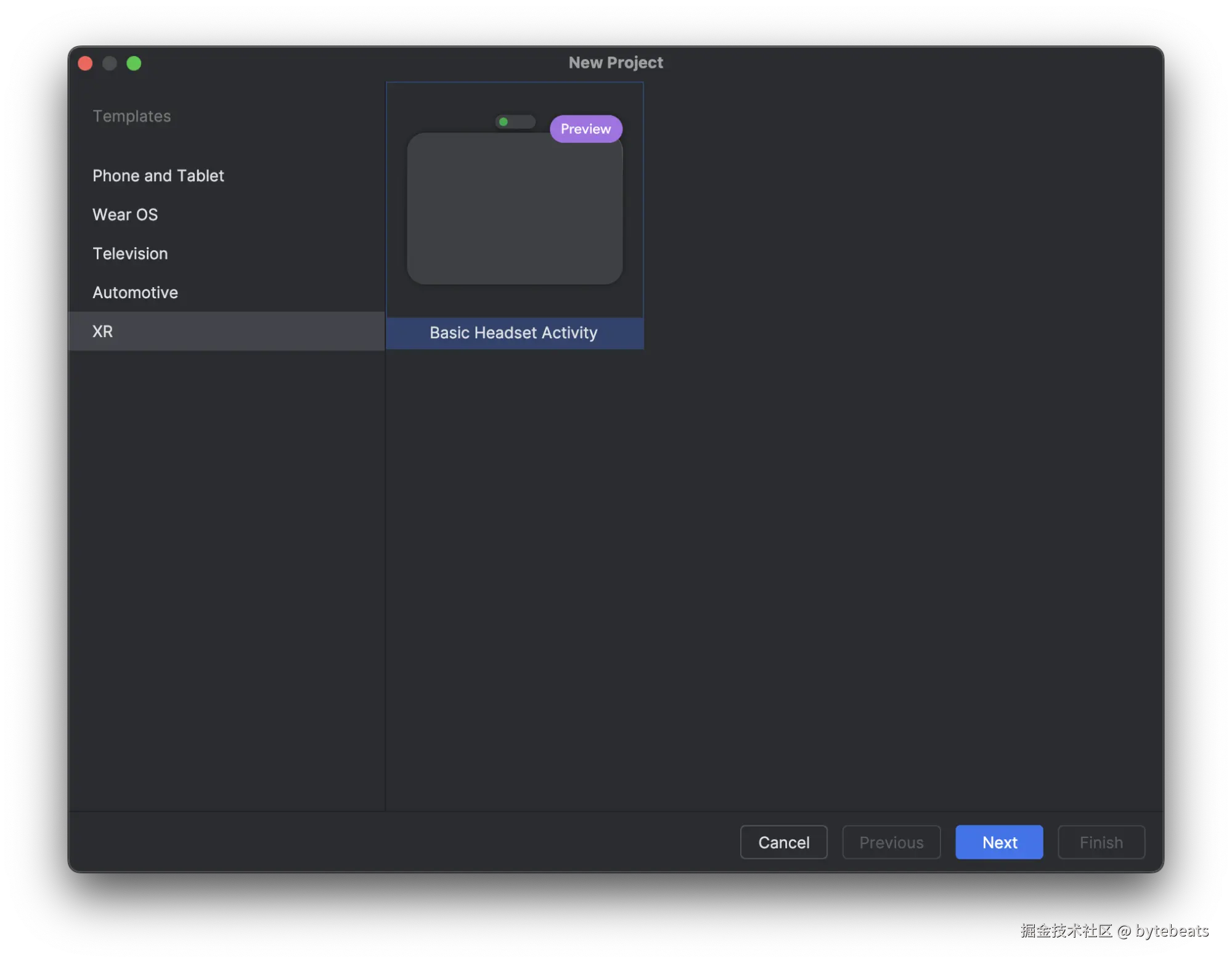 XR Android Emulator in Android Studio