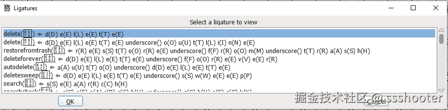 FontForge 连字详情