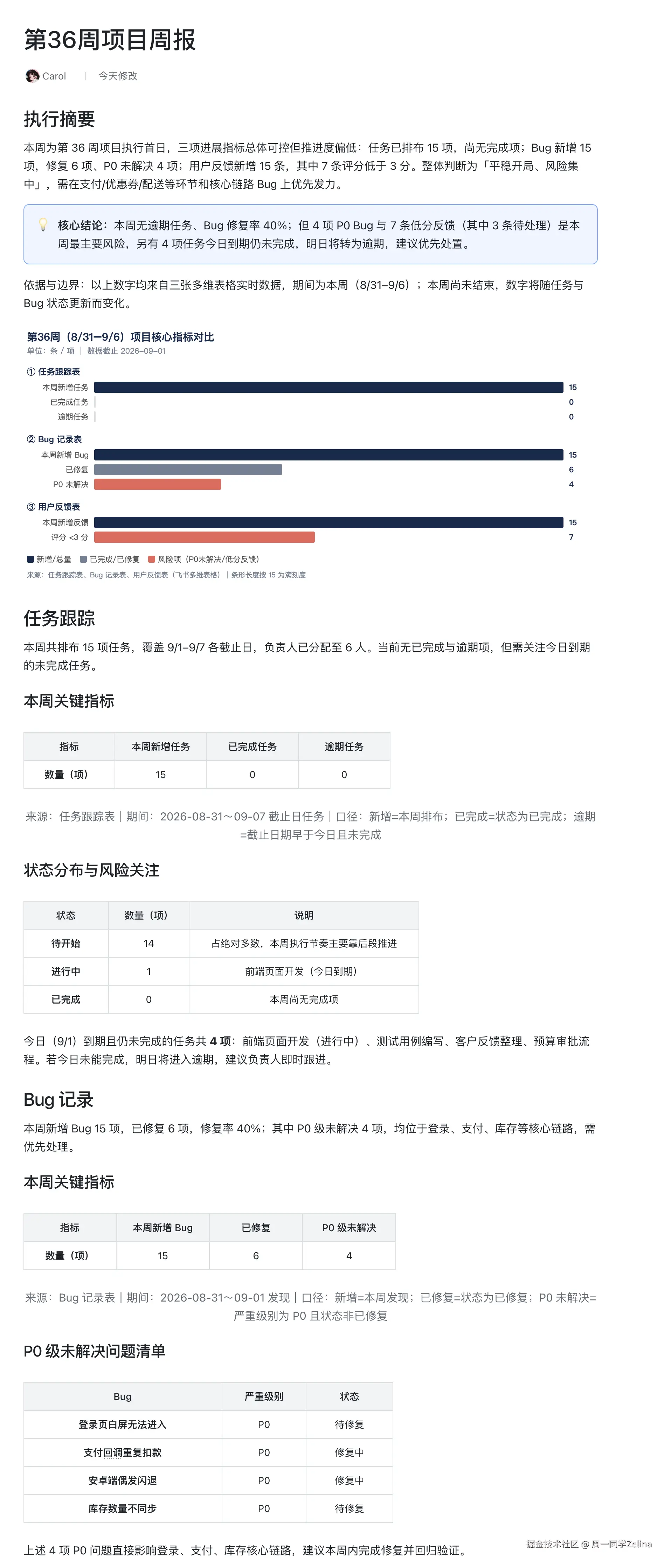 项目周报预览