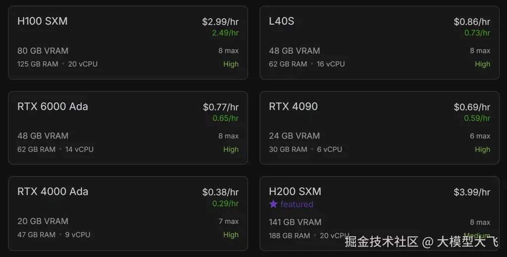 Runpod GPU rental example
