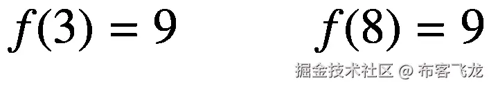 f(3)=9\kern2.75em f(8)=9