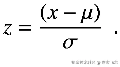 z=\frac{\left(x-\mu \right)}{\sigma}\kern0.5em .