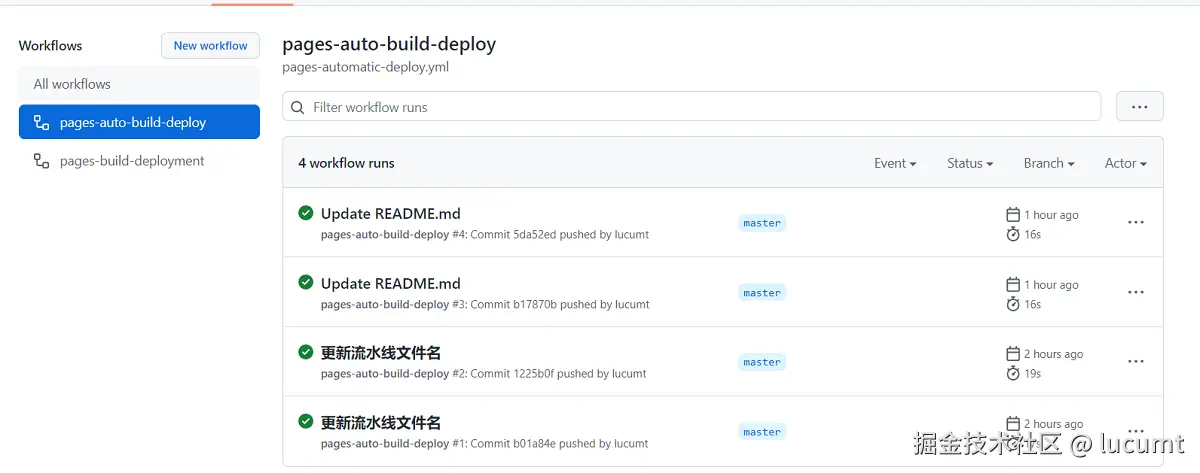 "GitHub Actions执行结果"