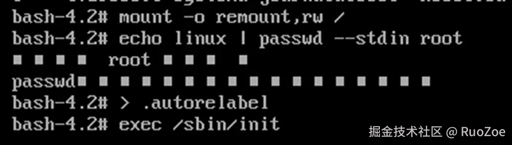 重置Linux系统root用户密码为ruozoe