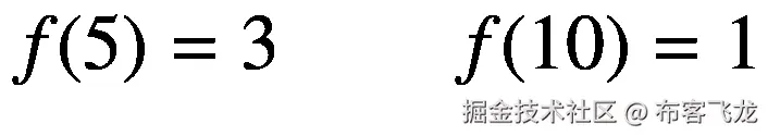 f(5)=3\kern2.25em f(10)=1