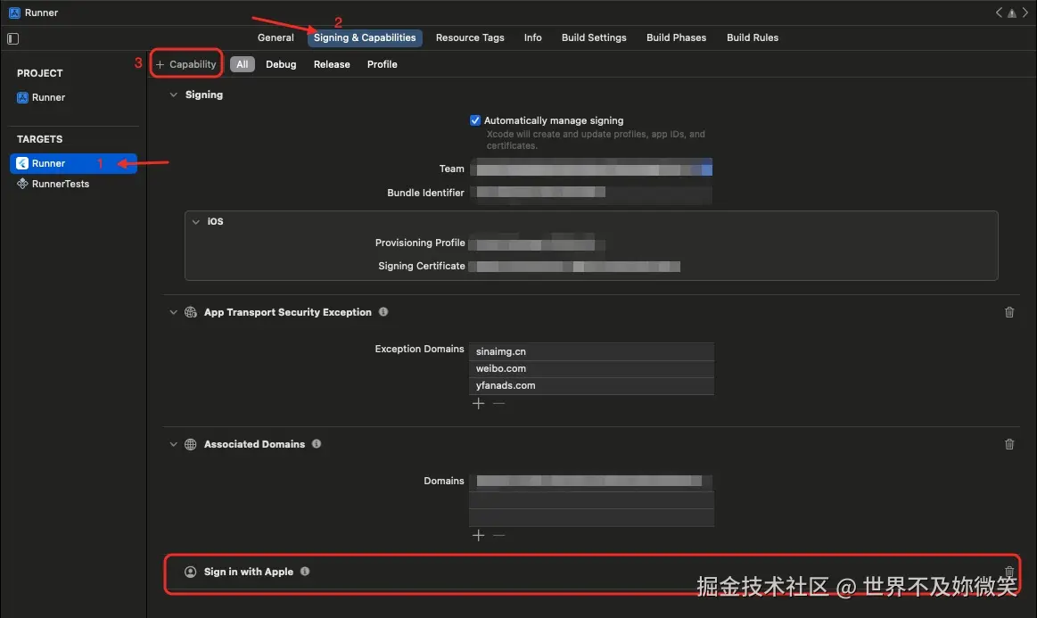 在Capability添加Sign in with Apple