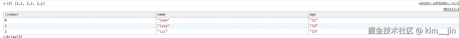console.table的结果