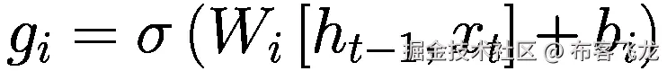 {g}_i=\sigma \left({W}_i\left[{h}_{t-1},{x}_t\right]+{b}_i\right)
