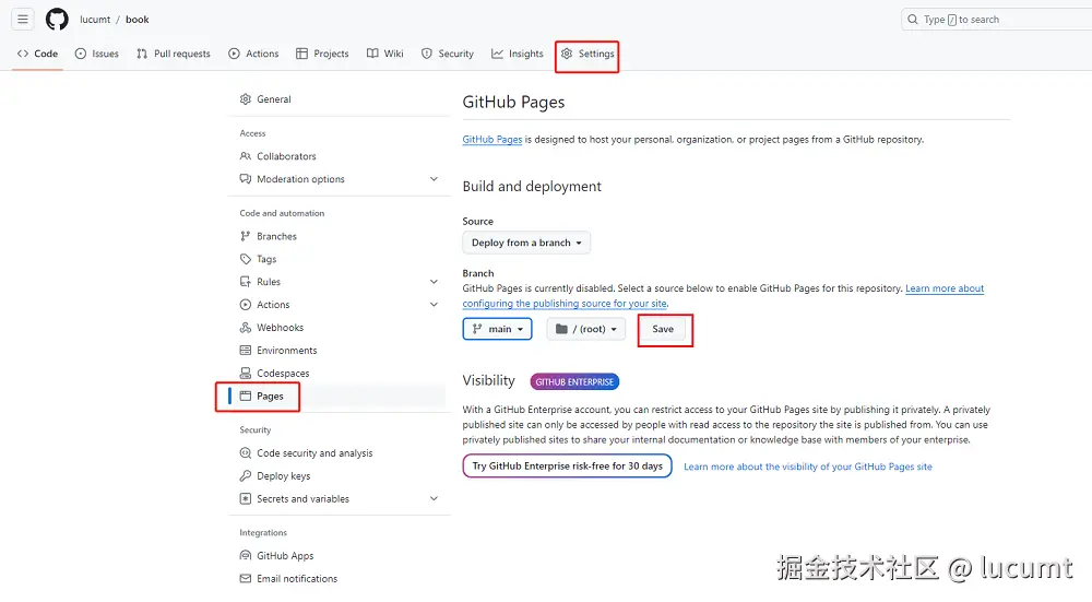 "开启GitHub Pages"