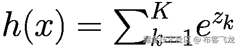 h(x)={\sum}_{k=1}^K{e}^{z_k}