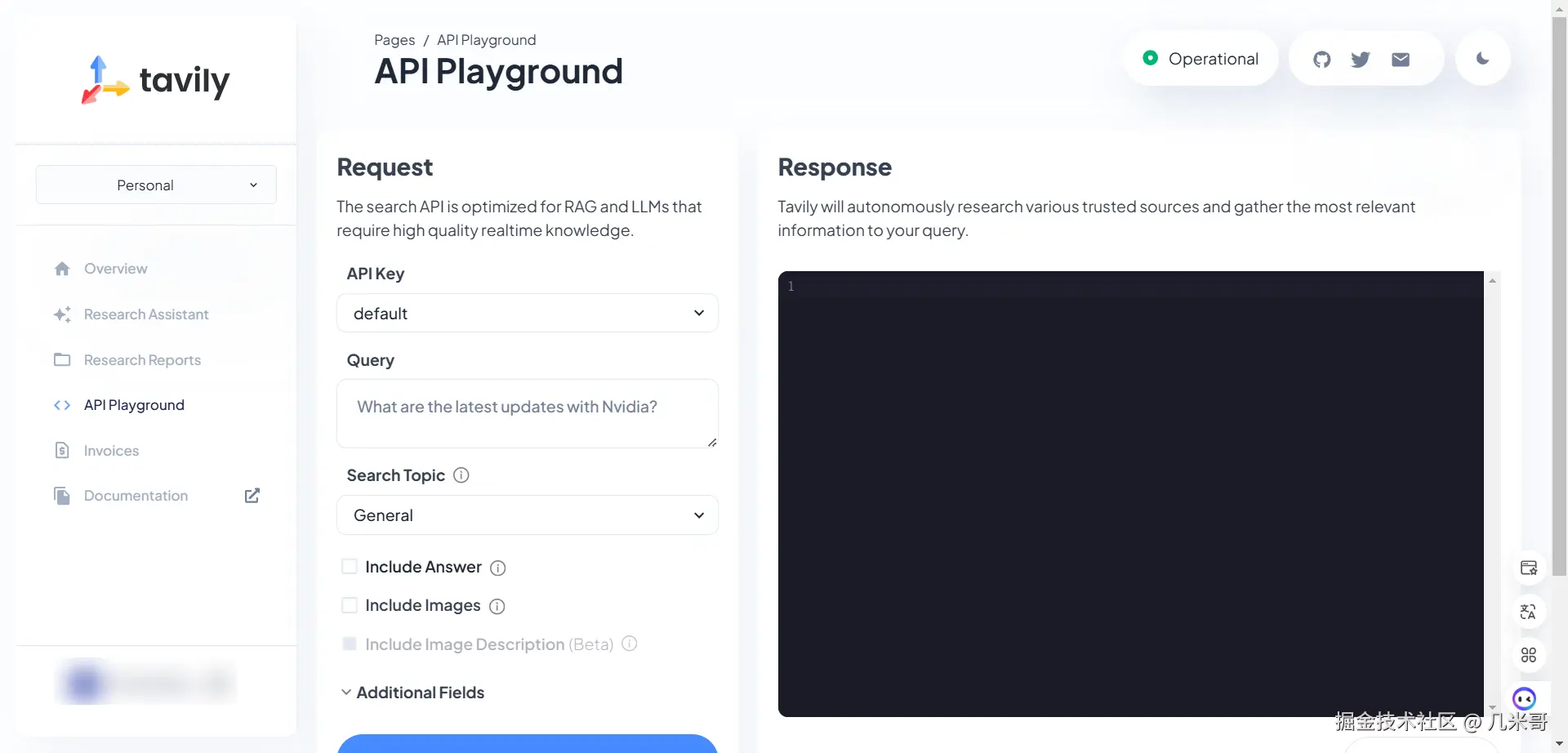 Tavily API Playground