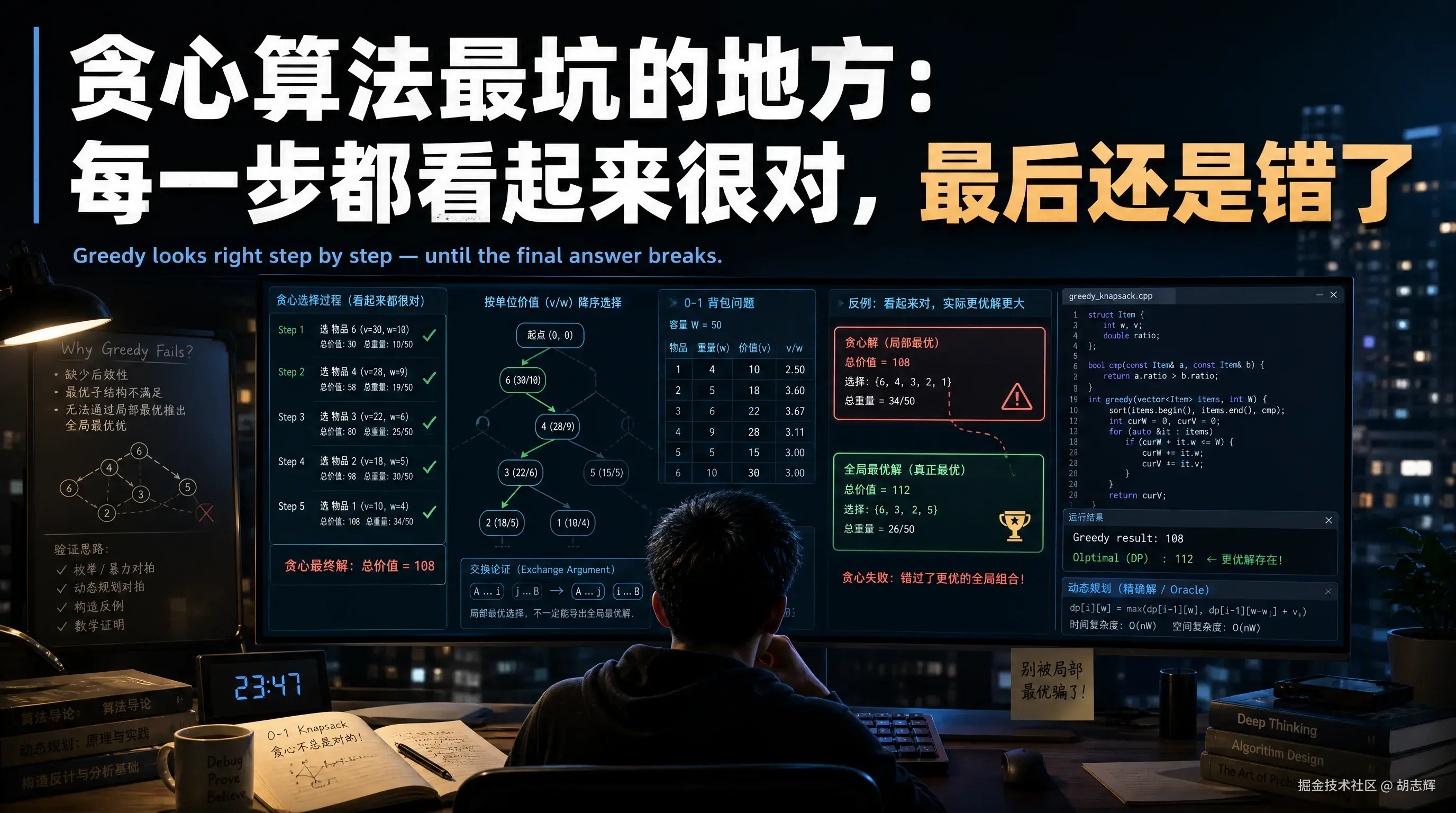 贪心算法最坑的地方：每一步都看起来很对，最后还是错了头图