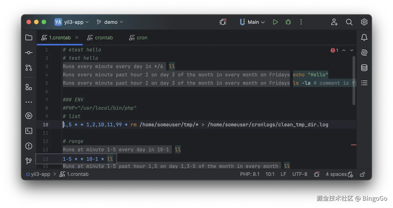 你可能不知道的 PhpStorm 插件 - Cron / Crontab Support plugin