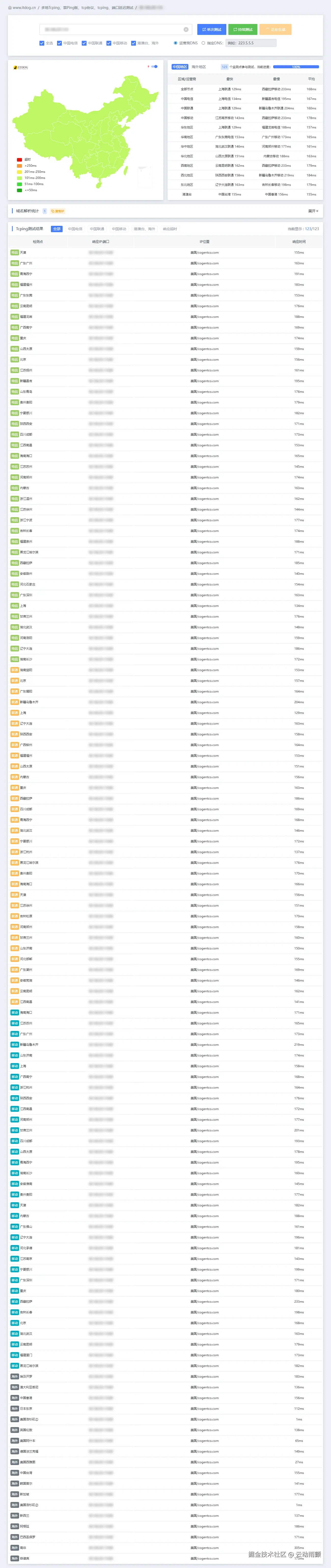 非凡云美国服务器tcping延迟结果