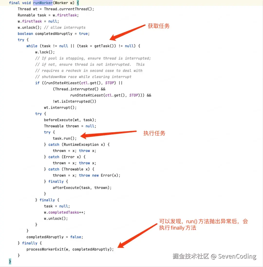 java.util.concurrent.ThreadPoolExecutor#runWorker