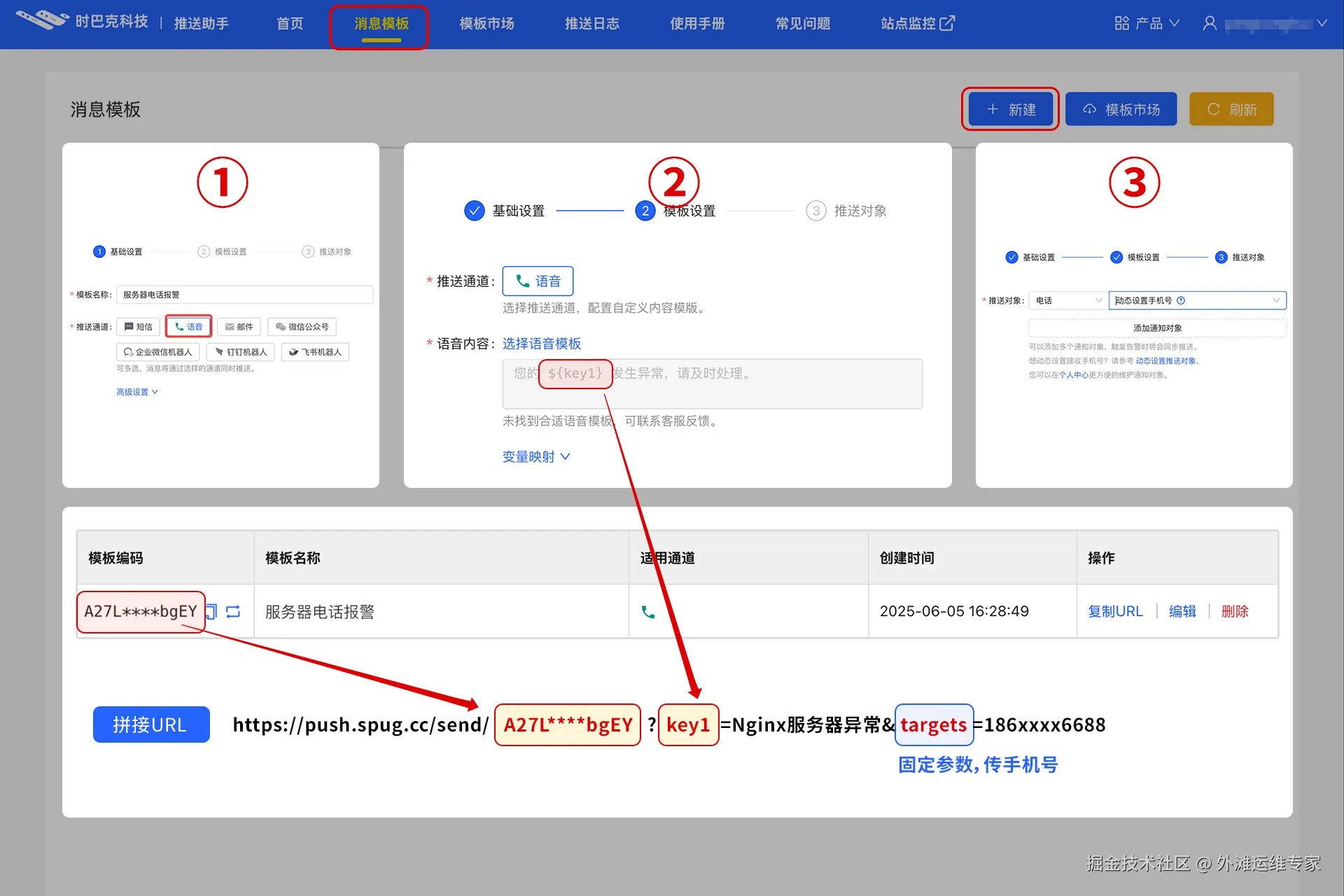 语音通知模板配置