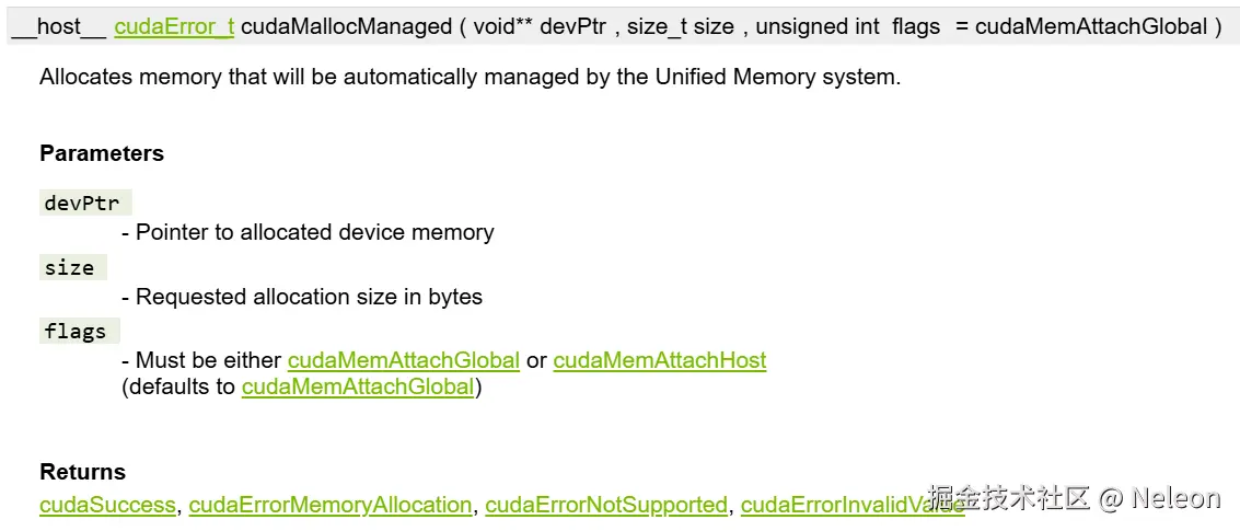 cudaMallocManaged api
